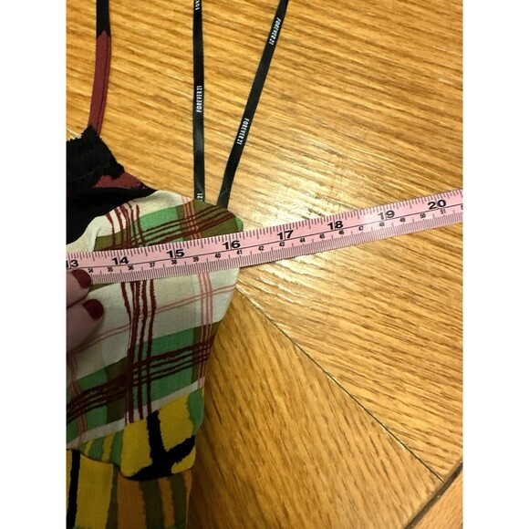 NWT Forever 21 Plaid Tank Cami Crop Adjustable Straps Lace Trim Women’s Size Med - Picture 4 of 7